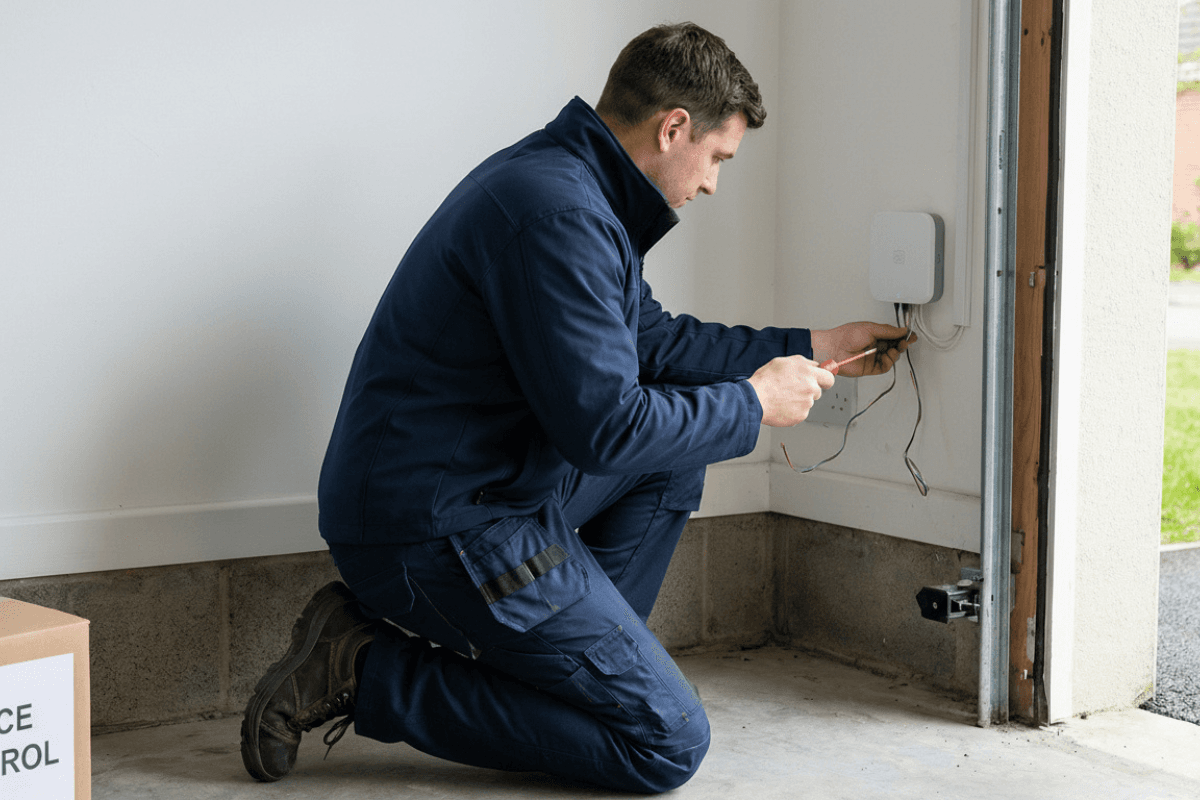 Garage door security camera system